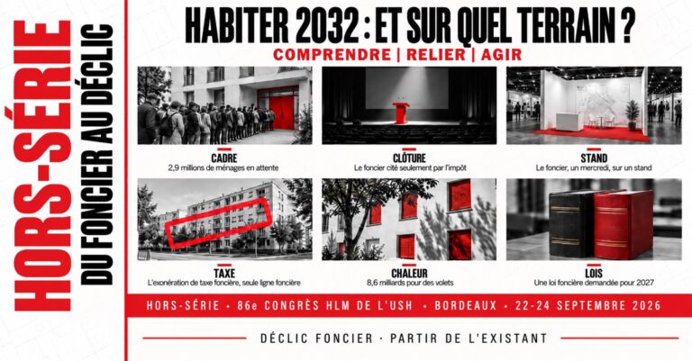 Couverture du hors-série Du foncier au déclic, Habiter 2032 : et sur quel terrain ? 86e congrès HLM de l’USH, Bordeaux, 22 au 24 septembre 2026